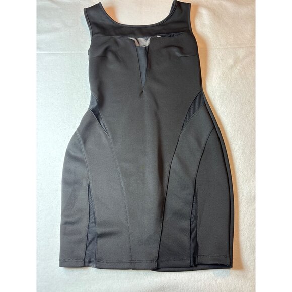 Cameo Black Sleeveless Bodycon Dress With Sheer Insets Womens Size L - Picture 1 of 9